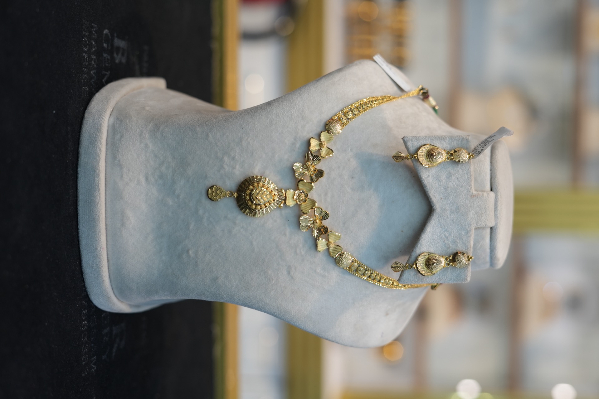 Traditional Assamese gold necklace at Bikaner Gems and Jewellery